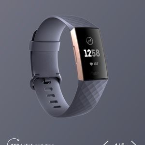 Fitbit charge 3. Blue gray/rose gold aluminum